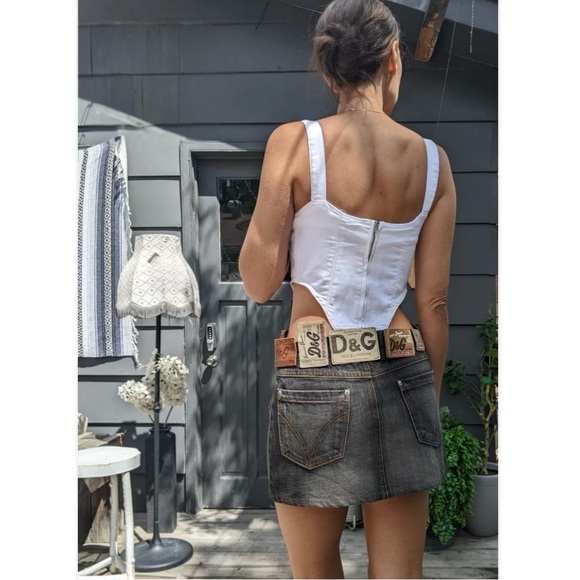 White Denim Corset - Picture 6 of 6
